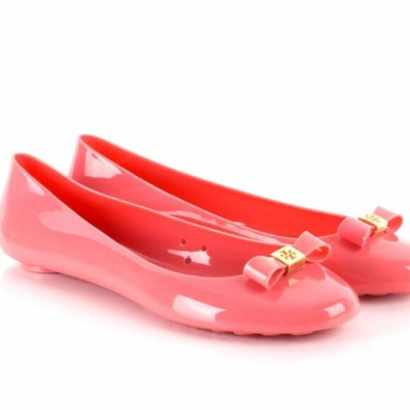 Tory Burch Jelly Ballet Flats with Bow Size 9 NIB - Picture 2 of 5